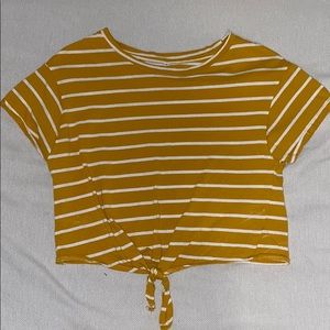 Yellow striped crop top